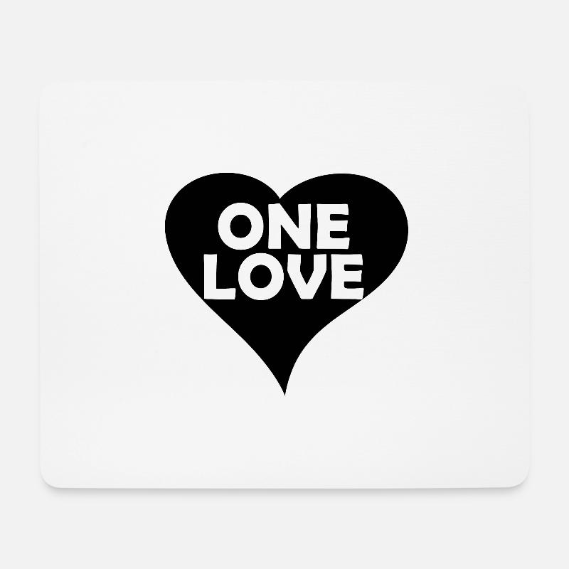One Love heart black - Mousepad (Querformat) - Weiß