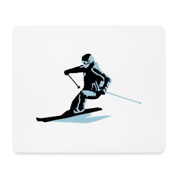 skiing, skier - Mouse Pad (horizontal) - white - Front