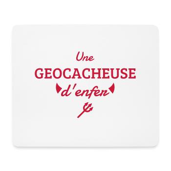 Geocaching / Geocacher / Boussole / Orientation - Tapis de souris (format paysage) - blanc - Devant