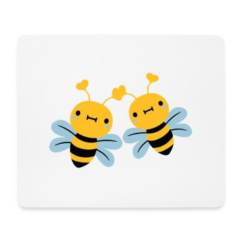 2 friends team couple cute little ones - Mouse Pad (horizontal) - white - Front