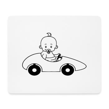 auto fahren schnell rennen führerschein leicht kin - Mousepad (Querformat) - Weiß - Vorne