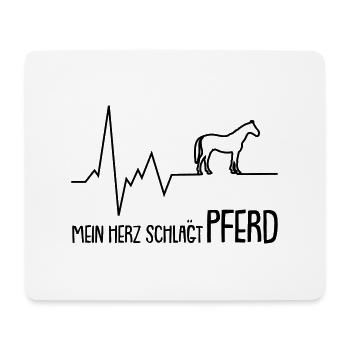 mein herz schlägt pferd - Mousepad (Querformat) - Weiß - Vorne