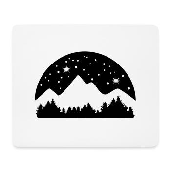 Mountains, Forest and Starry Night Sky - Mouse Pad (horizontal) - white - Front