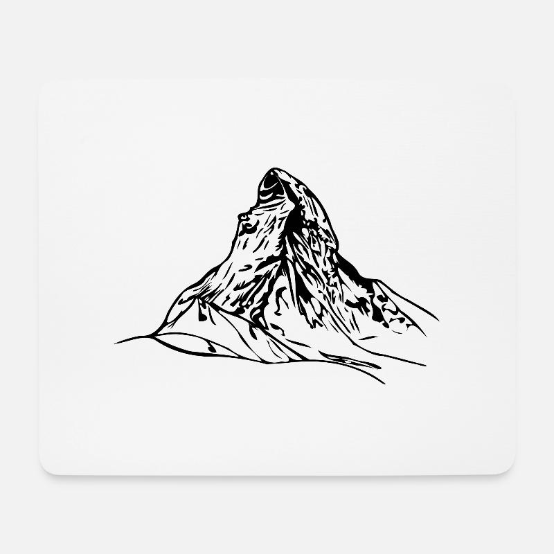 Matterhorn Berg, Alpen, Schweiz Horn mountains - Mousepad (Querformat) - Weiß