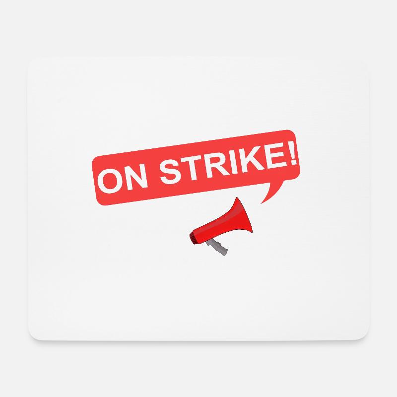 ON STRIKE Poster - Mousepad (Querformat) - Weiß