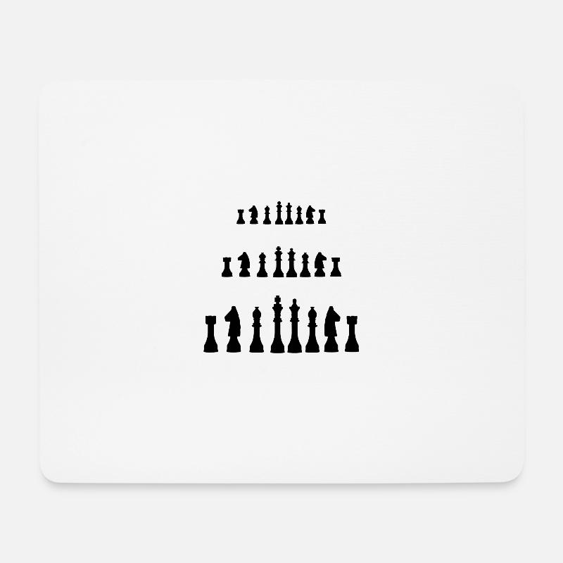 Schachfiguren Silhouetten Brettspiel Schach Spiel - Mousepad (Querformat) - Weiß