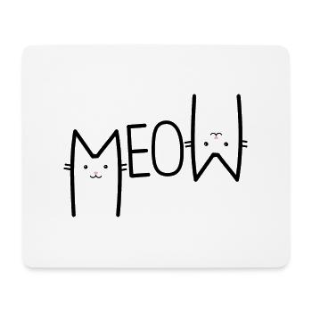 MEOW - CAT - Tapis de souris (format paysage) - blanc - Devant