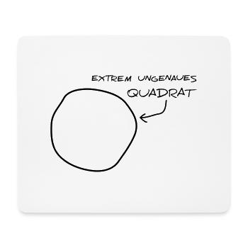 Extrem ungenaues Quadrat - Mousepad (Querformat) - Weiß - Vorne