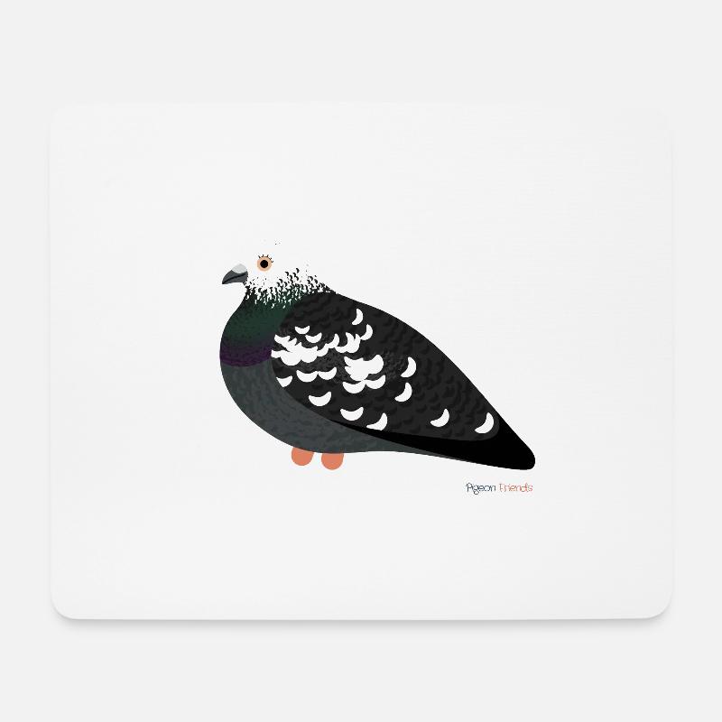 "Teddy" Die Stadttaube mit weißen Kopf - Mousepad (Querformat) - Weiß