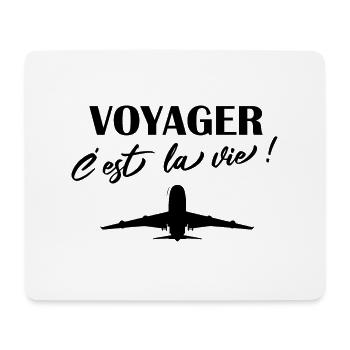 voyager c'est la vie t-shirt voyage cadeau humour - Tapis de souris (format paysage) - blanc - Devant