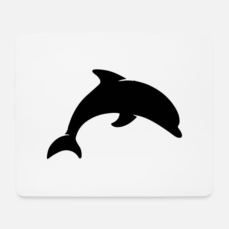 Delphin - Mousepad (Querformat) - Weiß