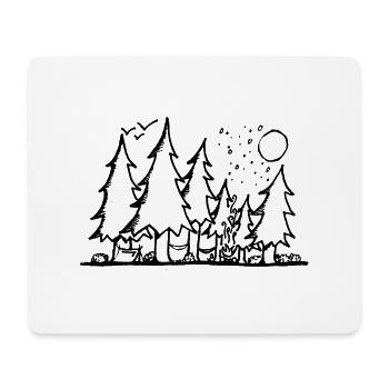 Forêt de sapins - Tapis de souris (format paysage) - blanc - Devant