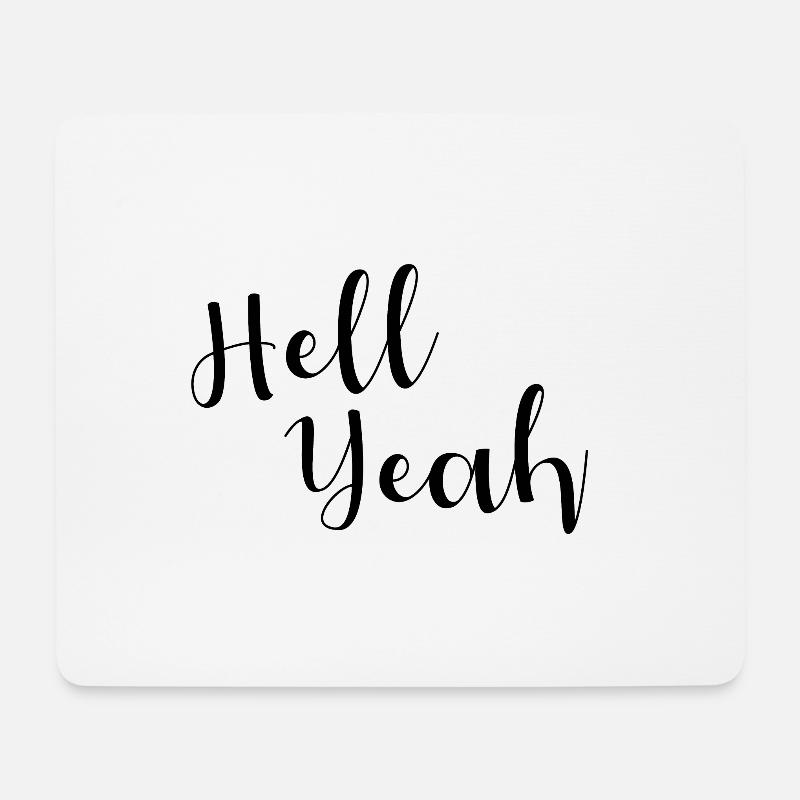 Hell Yeah Lettering - Mousepad (Querformat) - Weiß