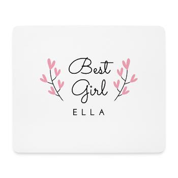 Best Girl Ella, the pride of mom and dad flowers - Mouse Pad (horizontal) - white - Front