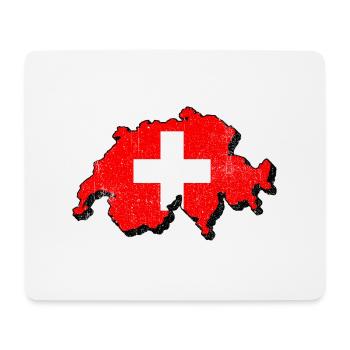 Carte de la Suisse avec le drapeau suisse - Tapis de souris (format paysage) - blanc - Devant