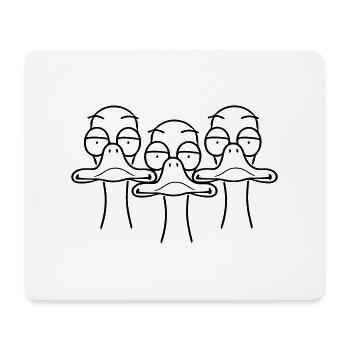 Drei Lustige Enten - Mousepad (Querformat) - Weiß - Vorne