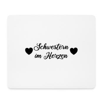 Schwestern im Herzen - Mousepad (Querformat) - Weiß - Vorne