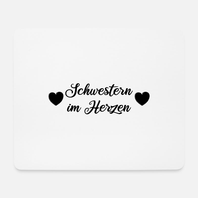 Schwestern im Herzen - Mousepad (Querformat) - Weiß