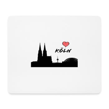 Ich liebe Köln - Silhouette Kölner Dom - Heimat - Mousepad (Querformat) - Weiß - Vorne