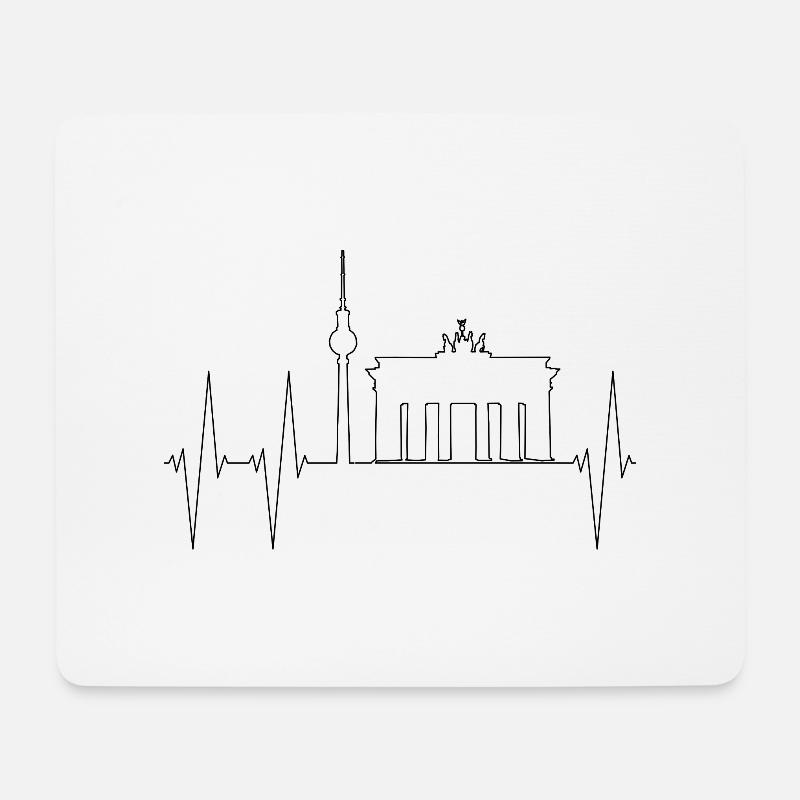 Berlin Skyline - Mousepad (Querformat) - Weiß