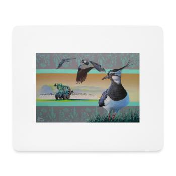 Kiebitz - Mousepad (Querformat) - Weiß - Vorne