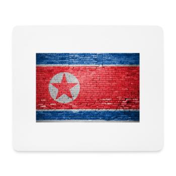 Drapeau de la Corée du Nord Graffiti sur mur de briques - Tapis de souris (format paysage) - blanc - Devant