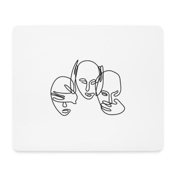 Seh nichts, hör nichts, sag nichts - Mousepad (Querformat) - Weiß - Vorne