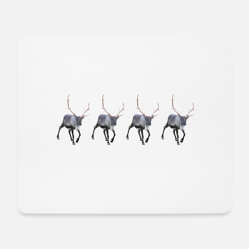 Elegantes Rentier-Silhouetten-Design - Mousepad (Querformat) - Weiß
