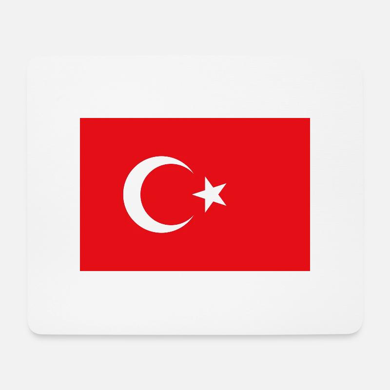 Türkische Flagge - Mousepad (Querformat) - Weiß