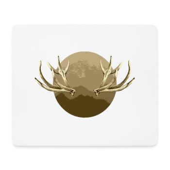 Horns - Mouse Pad (horizontal) - white - Front