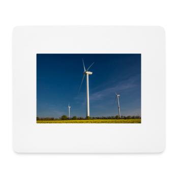 Moulin à vent. Éolienne - Tapis de souris (format paysage) - blanc - Devant