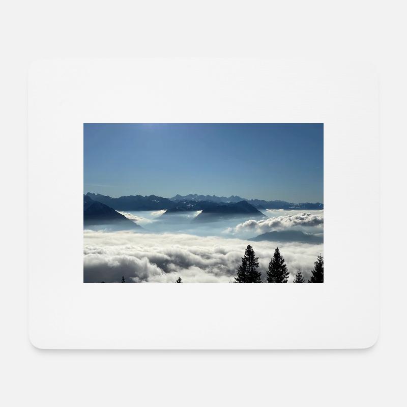 Schweiz, Rigi Berg Poster, Geschenkidee Luzern - Mousepad (Querformat) - Weiß