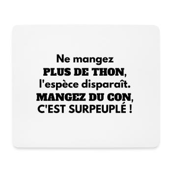 Blague sur les cons - Tapis de souris (format paysage) - blanc - Devant
