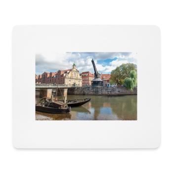 Panorama at the old market (Stintmarkt) Lüneburg - Mousepad (Querformat) - Weiß - Vorne
