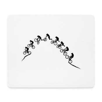 Mountainbike - Dirt Bike - BMX - Trick Sprung - Mousepad (Querformat) - Weiß - Vorne