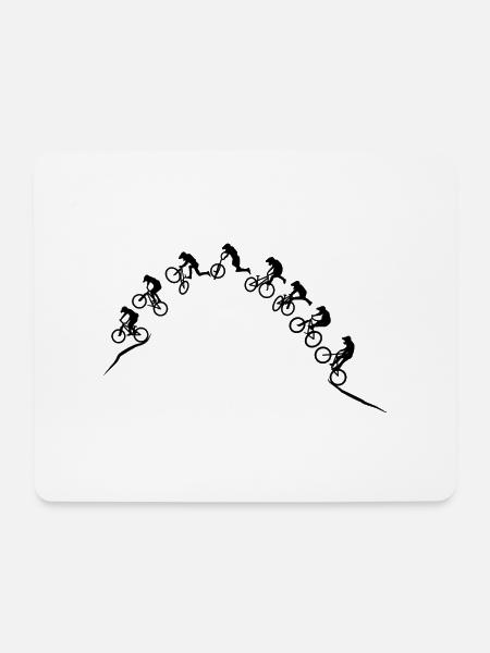 Mountain bike - dirt bike - BMX - trick jump - Mouse Pad (horizontal) - white