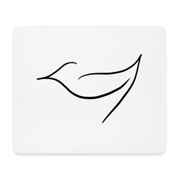Vogel Minimalistisch - Mousepad (Querformat) - Weiß - Vorne