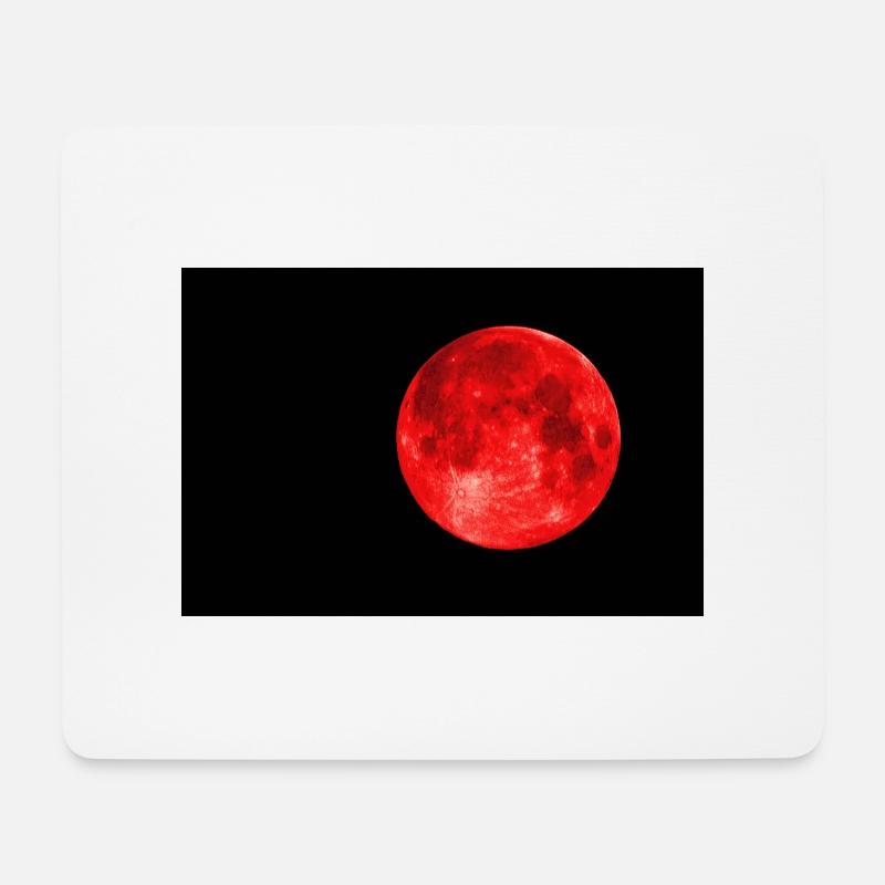 Red Moon - Mouse Pad (horizontal) - white
