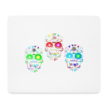 Zucker Schädel Kunst - Mousepad (Querformat) - Weiß - Vorne