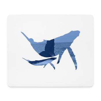 Whales with Fins & Sea Photo Whale Gift Fish - Mouse Pad (horizontal) - white - Front