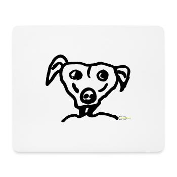Hundekopf Zeichnung SW - Mousepad (Querformat) - Weiß - Vorne