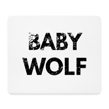 BABY WOLF black grunge look - Mouse Pad (horizontal) - white - Front