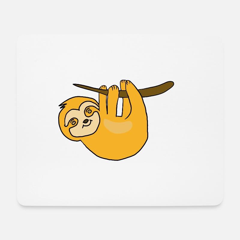 Faultier - Mousepad (Querformat) - Weiß