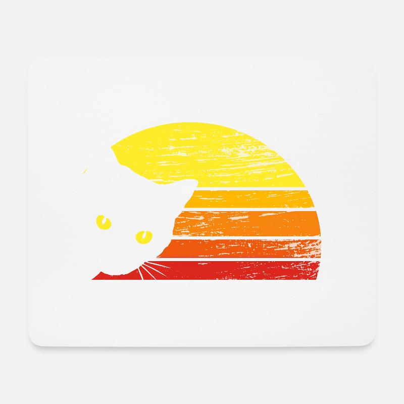 vintage cat - Mousepad (Querformat) - Weiß