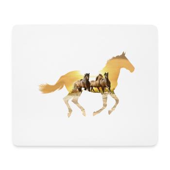 Cheval au crépuscule - Tapis de souris (format paysage) - blanc - Devant