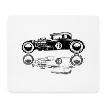 Hot Rod Old School Oldtimer Vintage - Tapis de souris (format paysage) - blanc - Devant