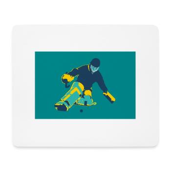 Hockey Gardien de but turquoise - Tapis de souris (format paysage) - blanc - Devant