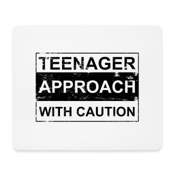 Teenager approach with caution white Danger! Teen - Mouse Pad (horizontal) - white - Front