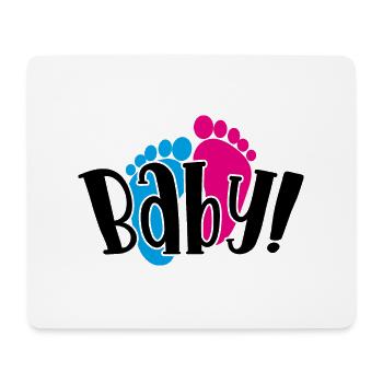 Baby - Tapis de souris (format paysage) - blanc - Devant