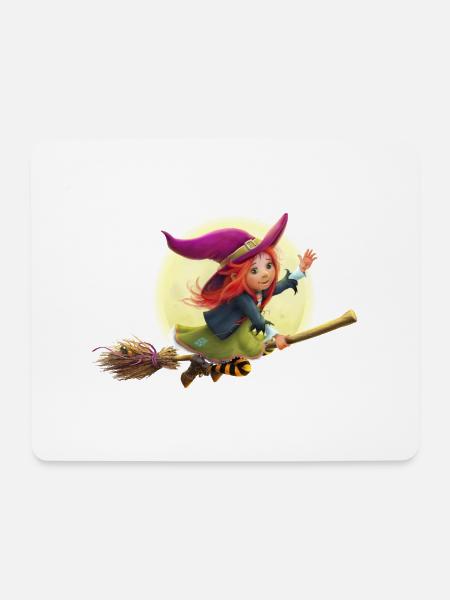 Die kleine Hexe Elfriede - Mousepad (Querformat) - Weiß